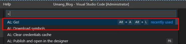 press Ctrl+Shift+P run command AL