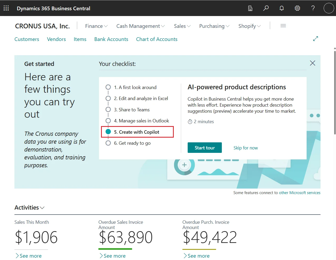 Features of Co-Pilot in Dynamics 365 Business Central