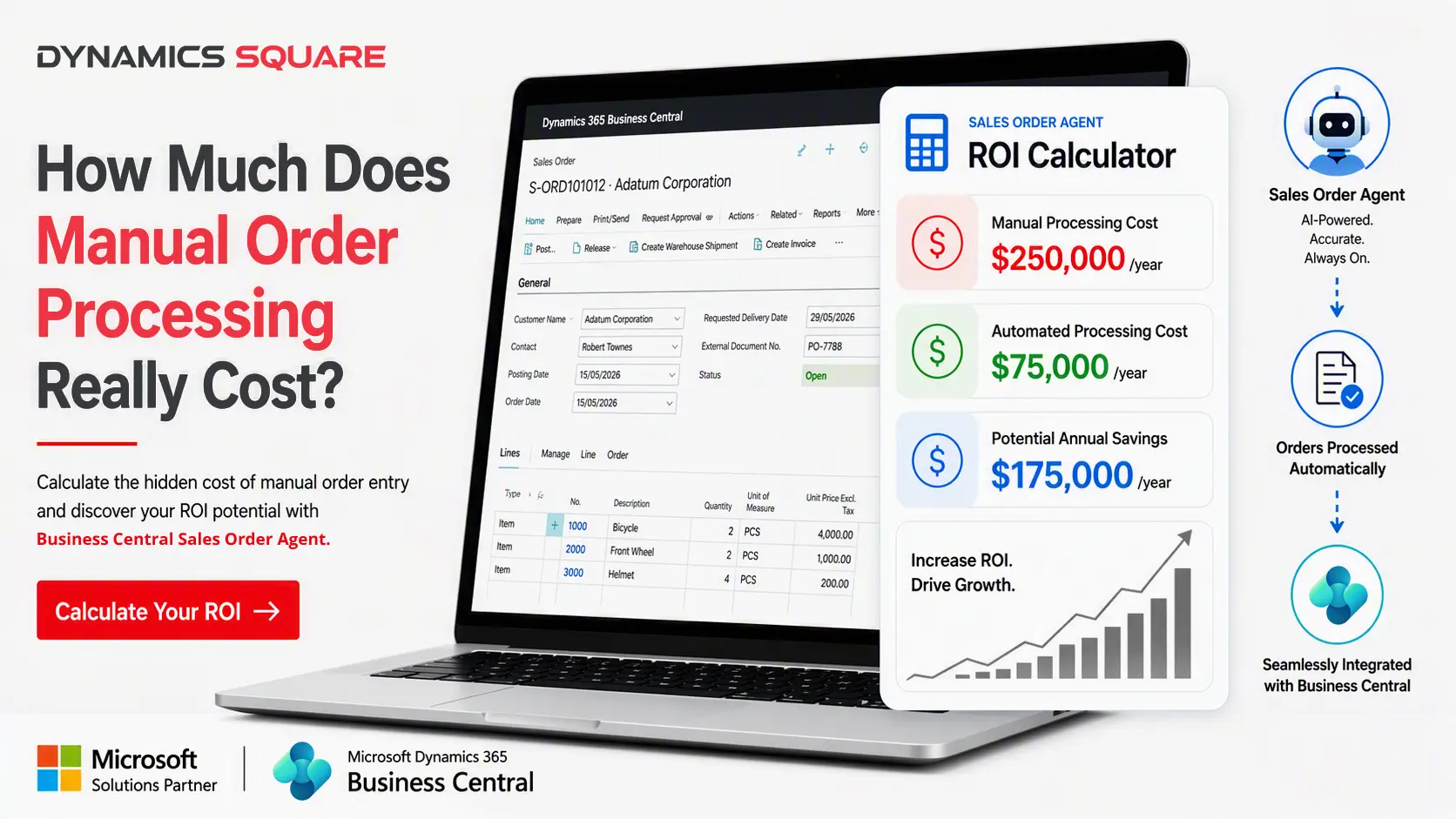 How Much Does Manual Order Processing Really Cost? A Sales Order Agent ROI Calculator